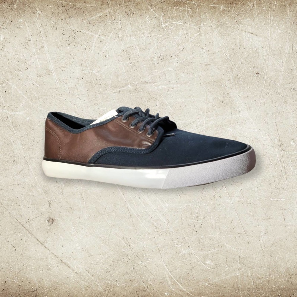 NWT Men's H&M Casual Trainers Size 7.5 Dark Blue Brown Sneakers